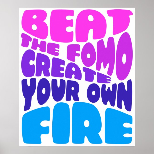 Beat formen - rosa lila typografi poster (Framsidan)