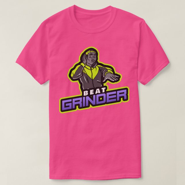 Beat Grinder Music Älskare T Shirt (Design framsida)