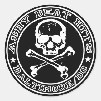 Beat Hits SKULL Sticker Runt Klistermärke