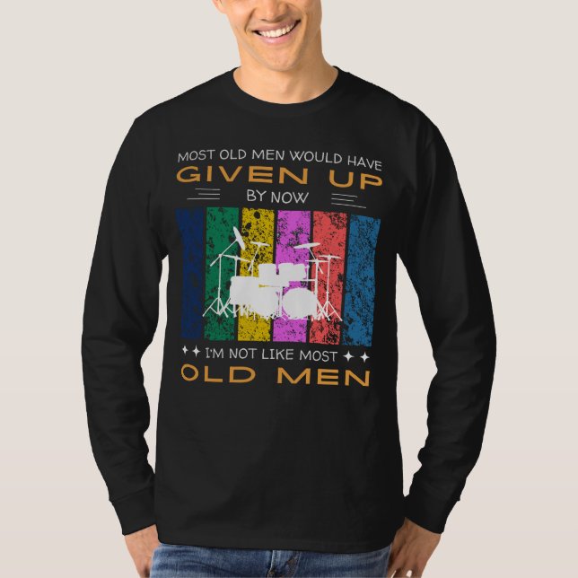 Beat i Stil: Drum Set Design for Music Enthusias T Shirt (Framsida)