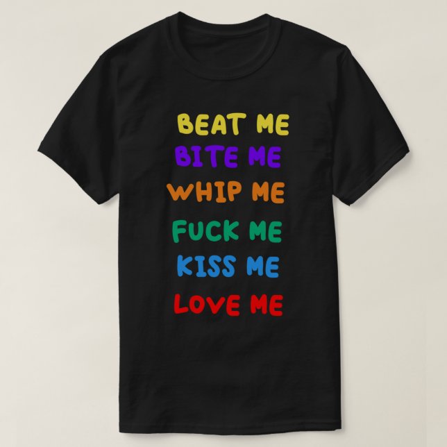 beat me bite me whip me t shirt (Design framsida)