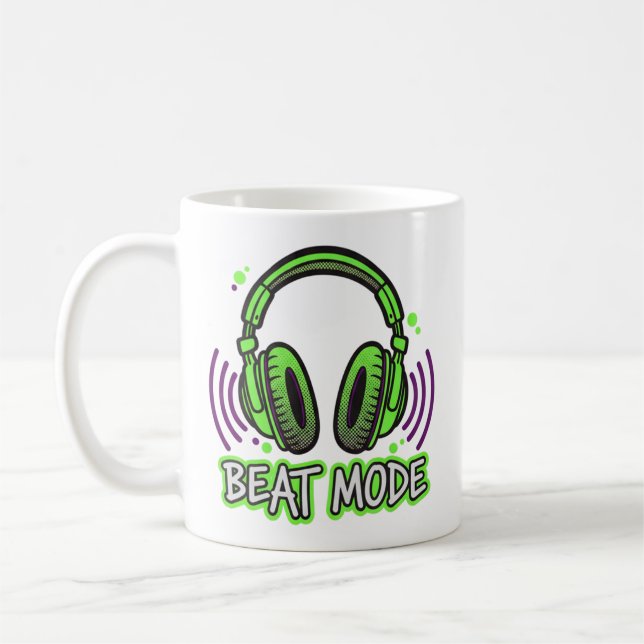 BEAT MODE  | Kraft, Musik & Motivation Kaffemugg (Vänster)