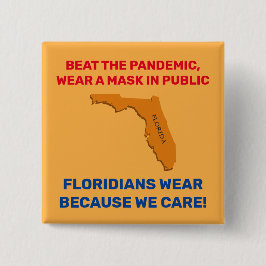 Beat pandemin 2-tums fyrkantsknapp - Florida Knapp