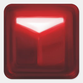 Beat Saber Red Note Block Artsy Fyrkantigt Klistermärke