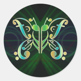 Beat terfly Stickers Runt Klistermärke