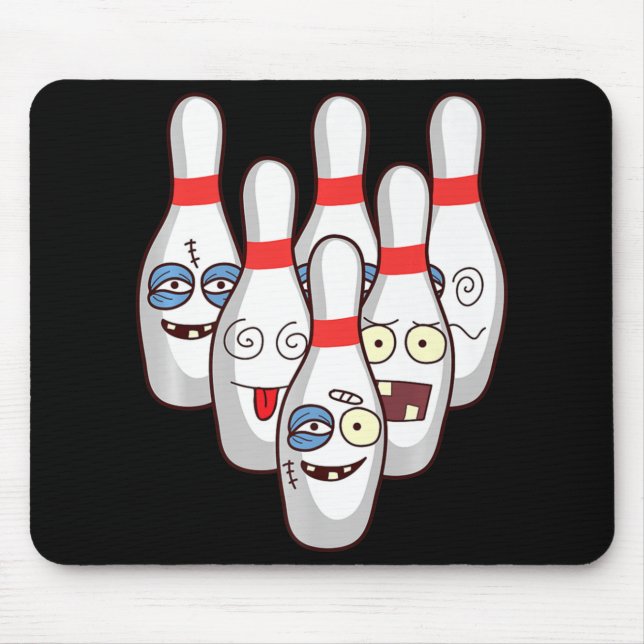 Beat Up Bowling Stift Cute Duckpins som spelar te  Musmatta (Framsidan)