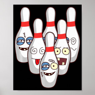 Beat Up Bowling Stift Cute Duckpins som spelar te  Poster
