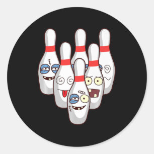 Beat Up Bowling Stift Cute Duckpins som spelar te Runt Klistermärke