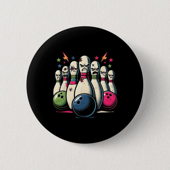 Beat Up Bowling Stift Shirt Funny Bowling League 1 Knapp (Framsida)