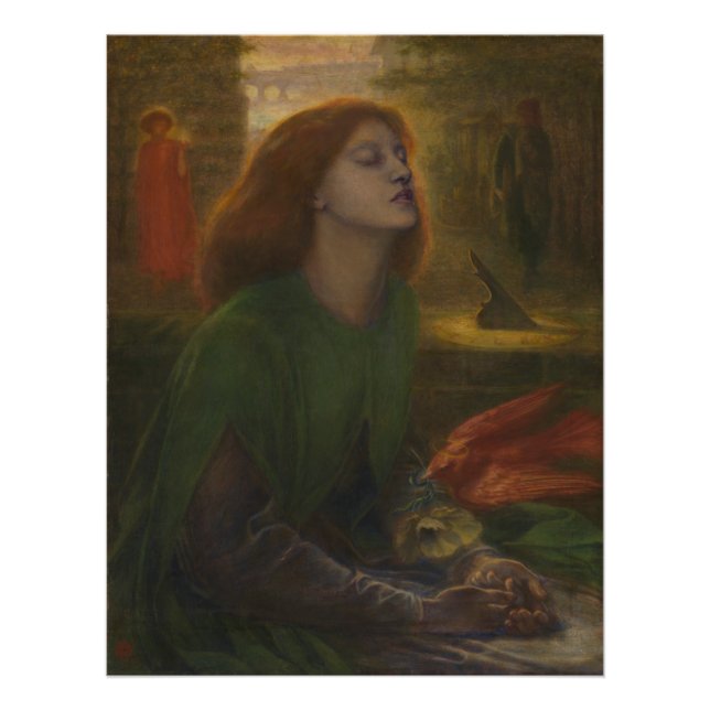 Beata Beatrix av Dante Gabriel Rossetti Fototryck (Framsidan)