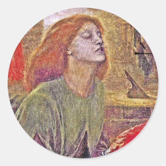 Beata Beatrix Runt Klistermärke (Framsida)