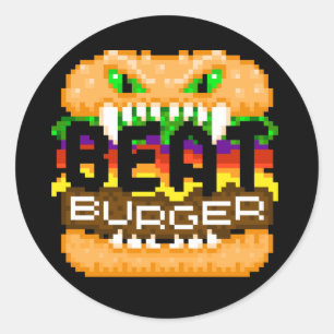Beatburger bitor drar tillbaka den gigantiska runt klistermärke