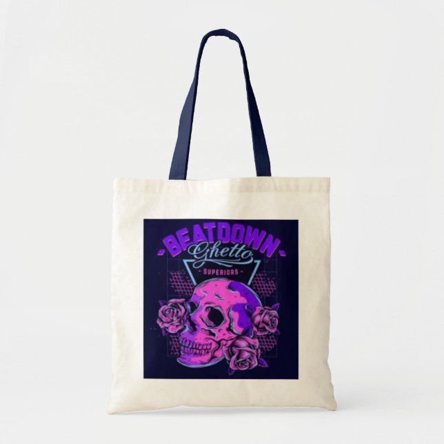 "Beatdown Ghetto Superior Skull Tote" Tygkasse (Framsidan)