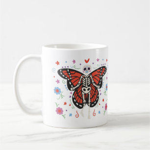 Beatiful Day of the dead Monarch Skeleton Coffee M Kaffemugg