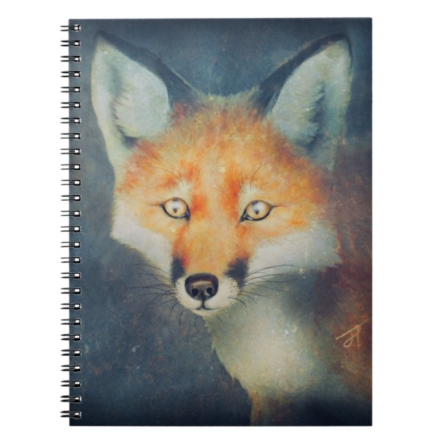 Beatiful Fox Art spiral bunden Anteckningsbok (Framsidan)