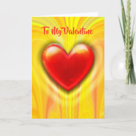Beating Heart Red/gult anpassningsbar Valentine’s Helgkort