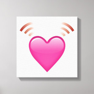Beating Rosa Heart - Emoji Canvastryck