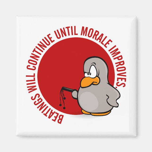 Beatings fortsätter tills moralen har förbättrats magnet (Framsidan)