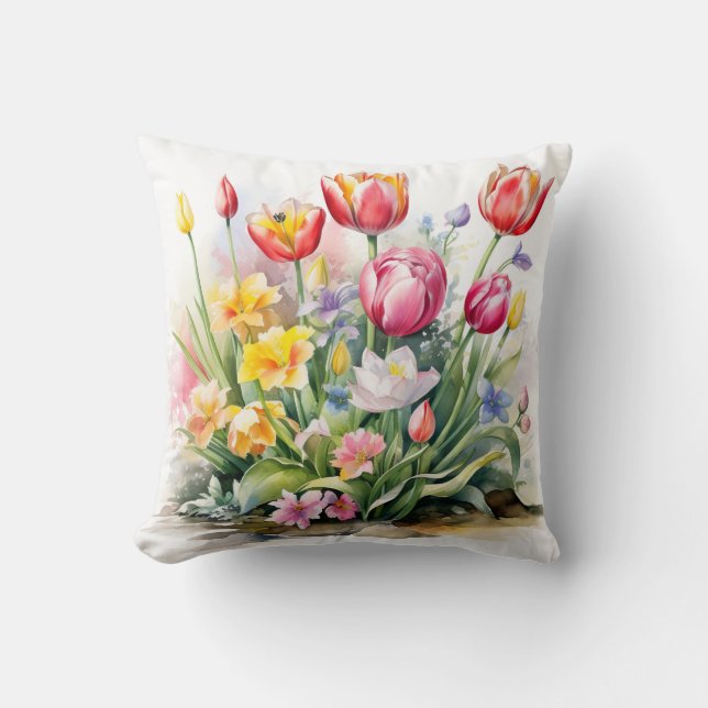 Beatiös blombomull kudde (Framsida)
