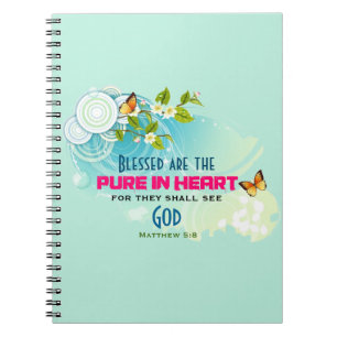 Beatitude Quote with Butterflies and Blommars Anteckningsbok