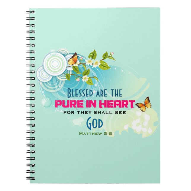 Beatitude Quote with Butterflies and Blommars Anteckningsbok (Framsidan)