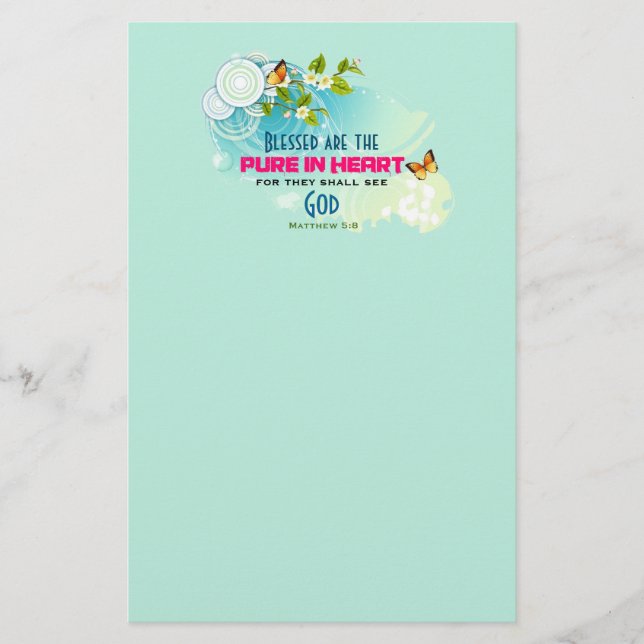 Beatitude Quote with Butterflies and Blommars Brevpapper (Framsida)