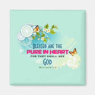 Beatitude Quote with Butterflies and Blommars Magnet