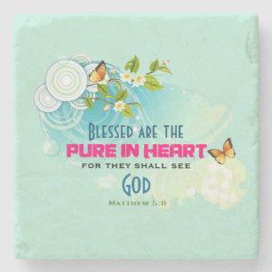 Beatitude Quote with Butterflies and Blommars Stenunderlägg