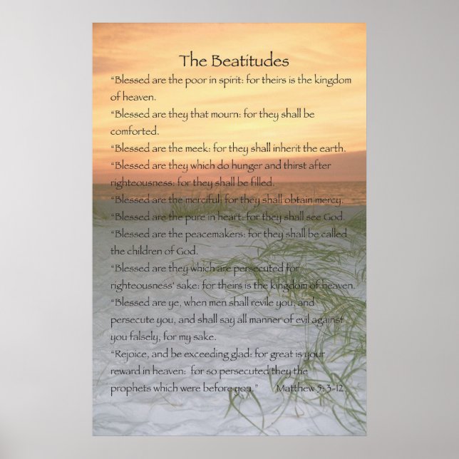 Beatituderna Poster (lodrät) (Framsidan)