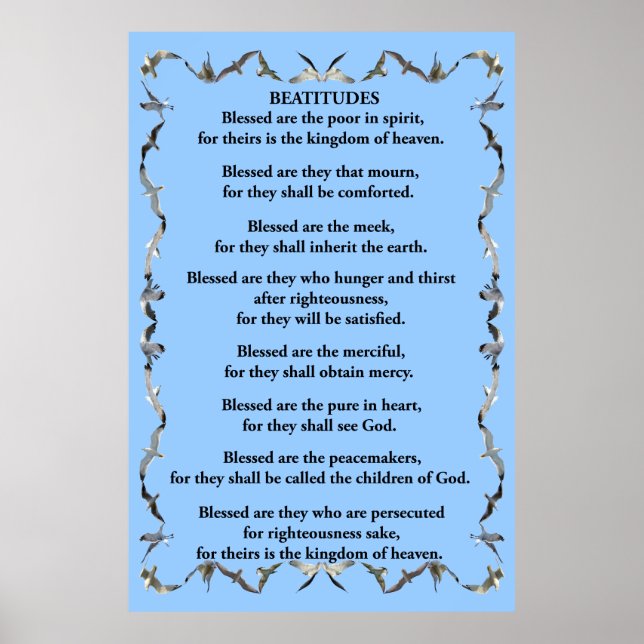 Beatitudes flighten Fiskmås Gräns Poster (Framsidan)