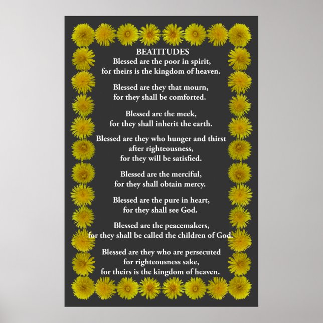 Beatitudes i Dandelion Ram Poster (Framsidan)