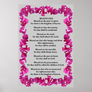 Beatitudes in a Bougainvillea Ram Poster