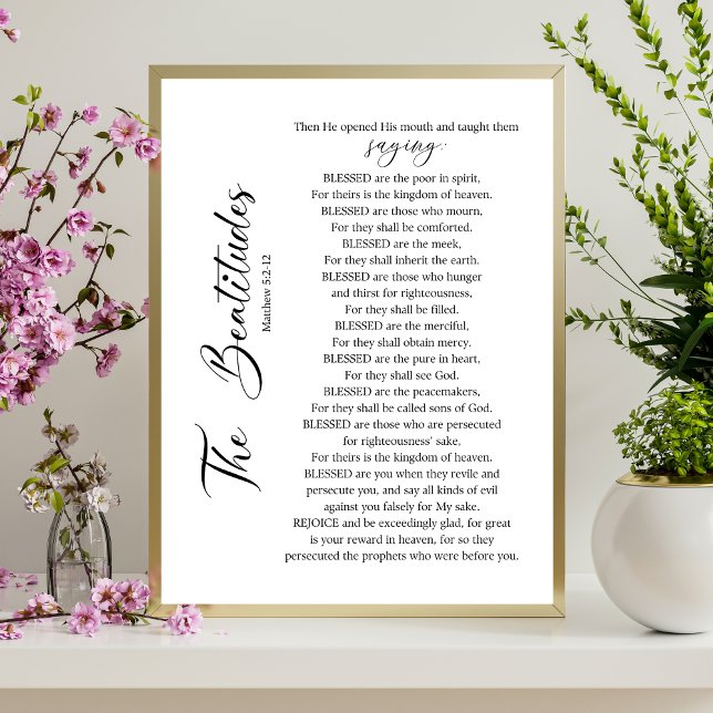 Beatitudes Matthew 5:2-12 Bible Scripture Poster (Skapare uppladdad)