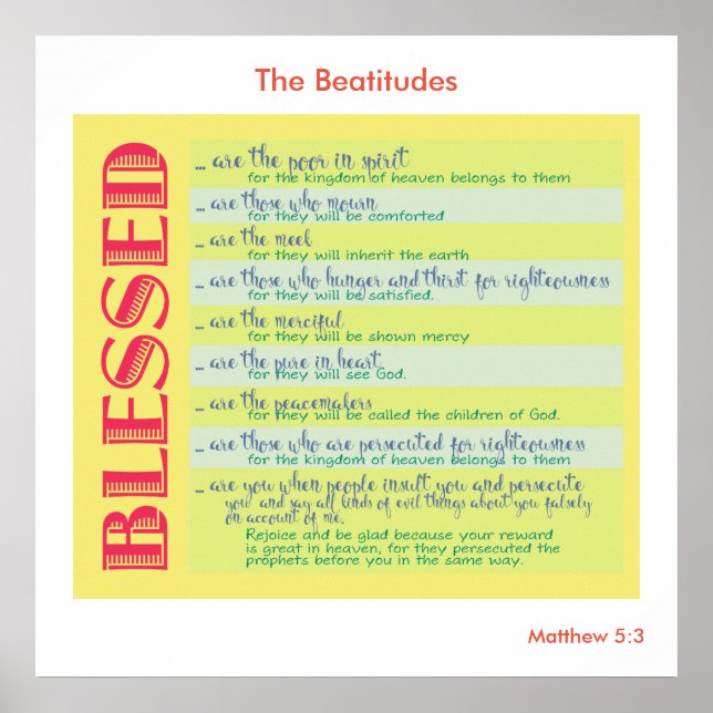 Beatitudes Matthew 5 Poster (Framsidan)
