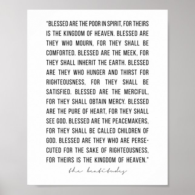 Beatitudes Poster (Framsidan)
