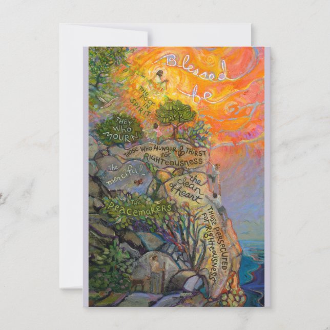 Beatitudes Prayer Card, Sermon på berget Inbjudningar (Framsida)