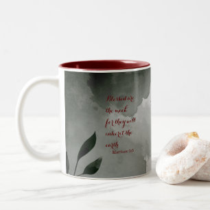 Beatitudes Scripture Verse 5:5 Två-Tonad Mugg