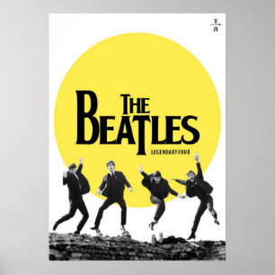 Beatles, klassisk sten, vintage band, brittisk mus poster