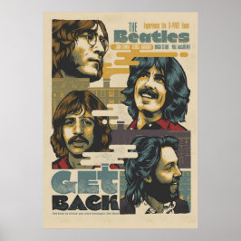 Beatles, klassisk sten, vintage band, brittisk mus poster