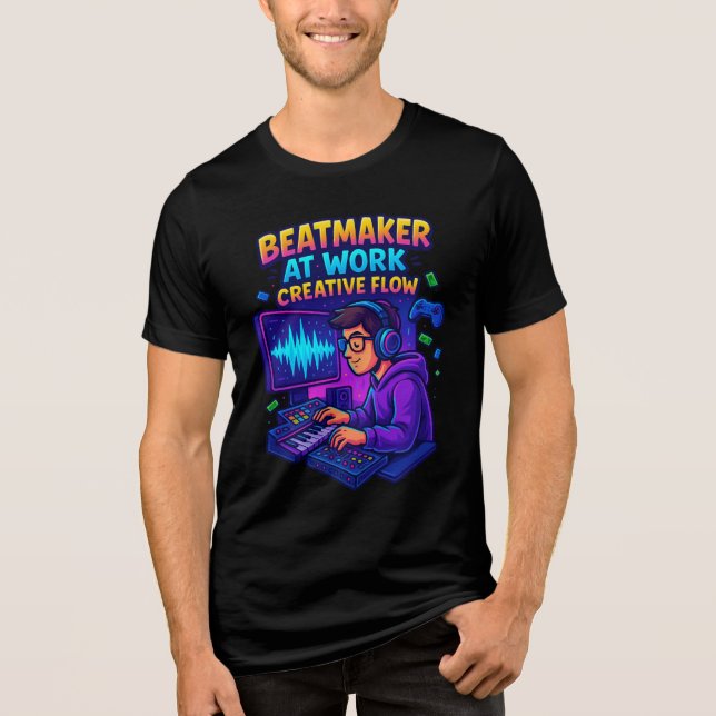 “Beatmaker at Work – Creative Flow T-Shirt” T Shirt (Framsida)