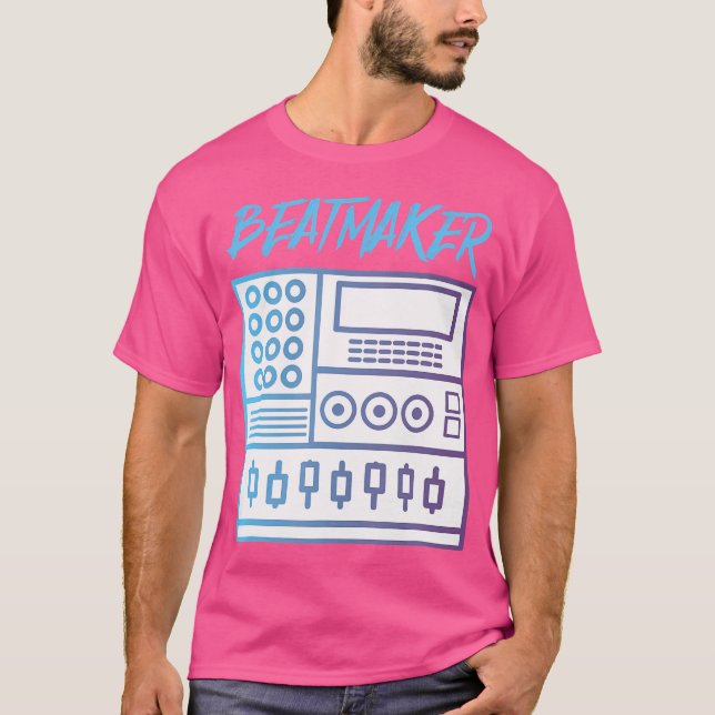 Beatmaker Drum Maskin Bass Älskare Dj Musician T Shirt (Framsida)