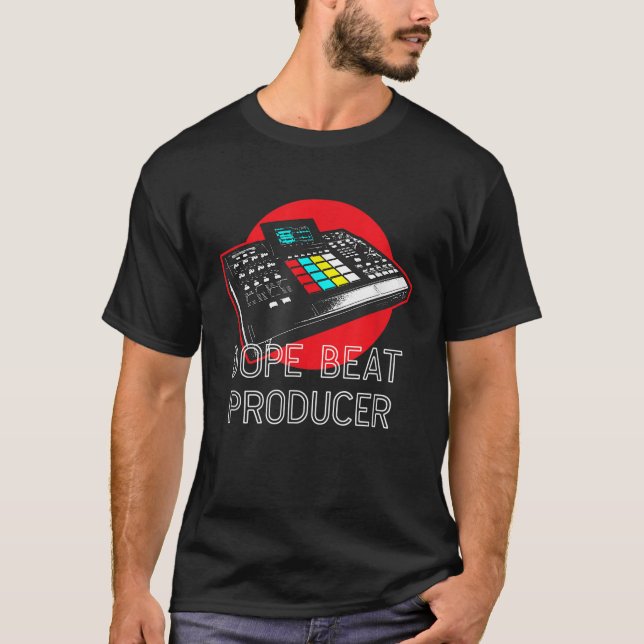 Beatmaker Drum Maskin Pun Costume för en Music Pro T Shirt (Framsida)
