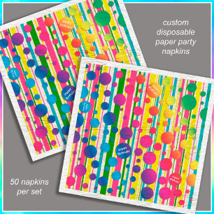 [Beatnik Bubbles] Retro Polka Dot Stripe Papper Pappersservett