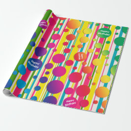 [Beatnik Bubbles] Retro Polka Dot Stripe Rainbow Presentpapper