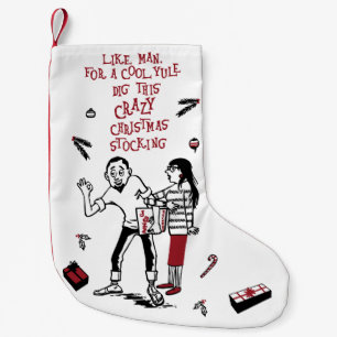Beatnik jul Stocking Coola Yule Liten Julstrumpa