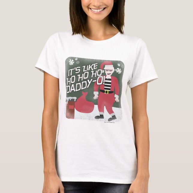 Beatnik Santa Helgdag Character jul Tecknad Tröja (Framsida)