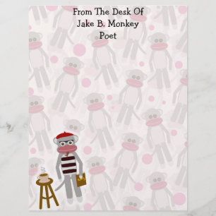 Beatnik Sock monkey Roligt Lycklig Tecknad Joy