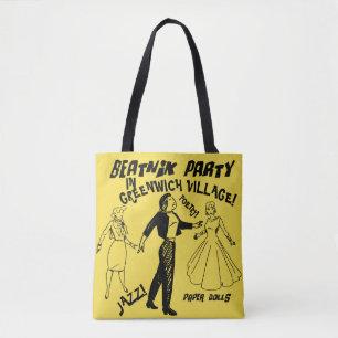 Beatnikparty i dockor för Greenwich bypapper Tygkasse
