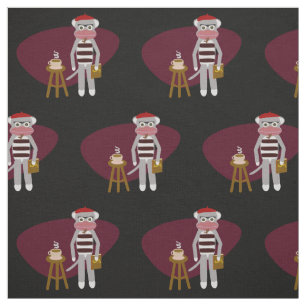 Beatniksock monkey tyg