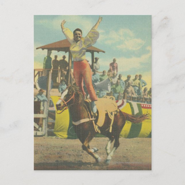 Beatrice Cooper som gör en romersk Stand. Vykort (Framsida)